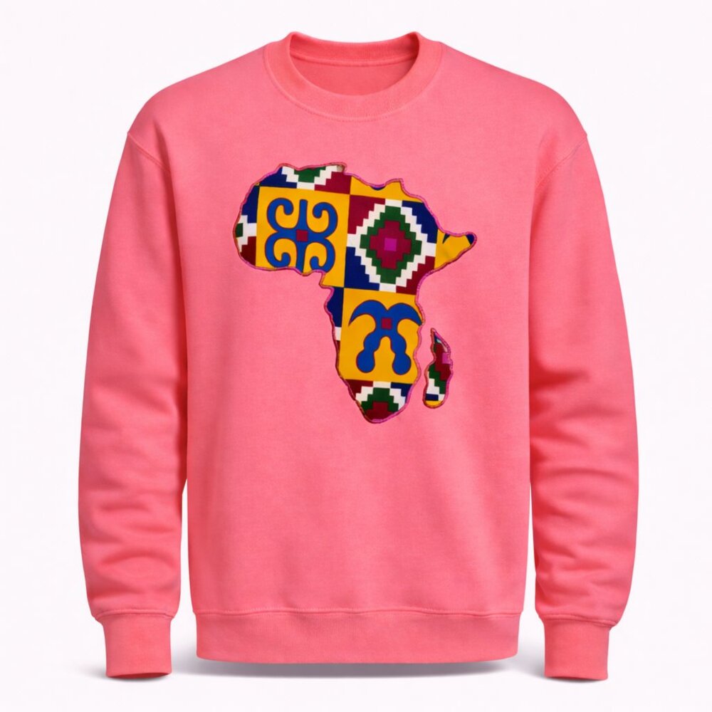 Pink Sweatshirt with African Map Design